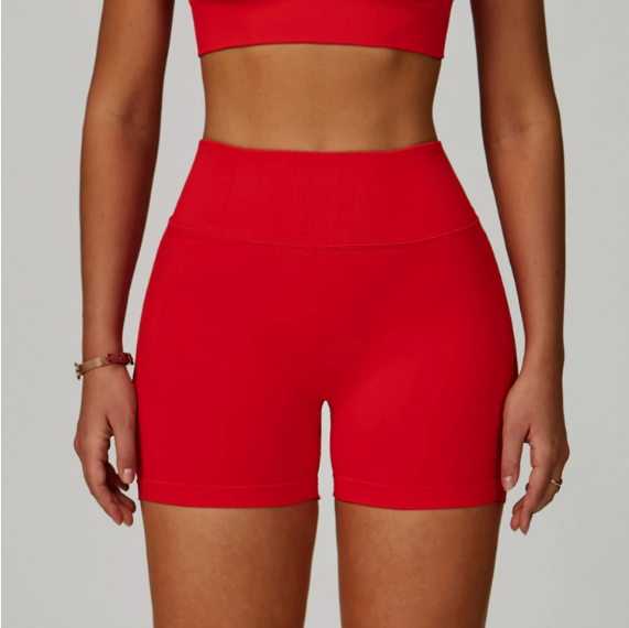 Seamless Knitted Tight Yoga Shorts Women V Shaped Waist Outer Wear Running Sports Quick Drying Fitness Pants - Iyanka