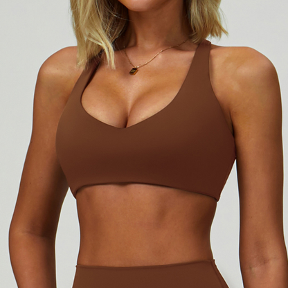 Nude Feel Outdoor Sports Underwear Quick Drying H Shaped Beauty Back Fitness Clothes Women Running Yoga Bra - Iyanka