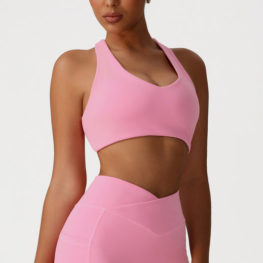 Cross Beauty Back Yoga Vest Push up Sports Underwear with Chest Pad High Strength All Match Workout Bra - Iyanka