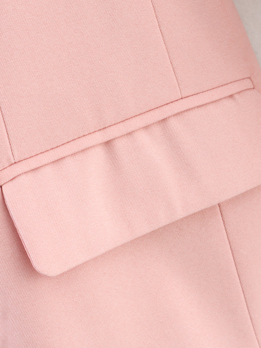 Women Clothing Summer Simple Elegant Collarless Loose Pink Blazer - Iyanka