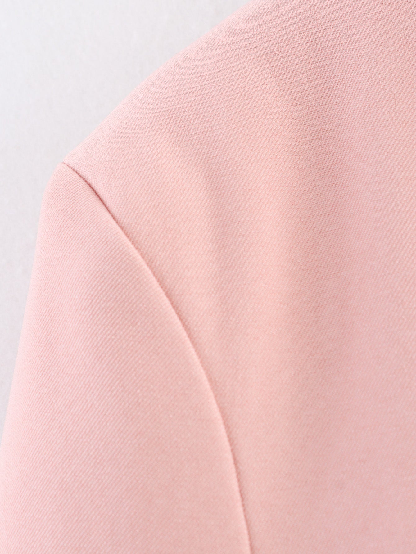 Women Clothing Summer Simple Elegant Collarless Loose Pink Blazer - Iyanka