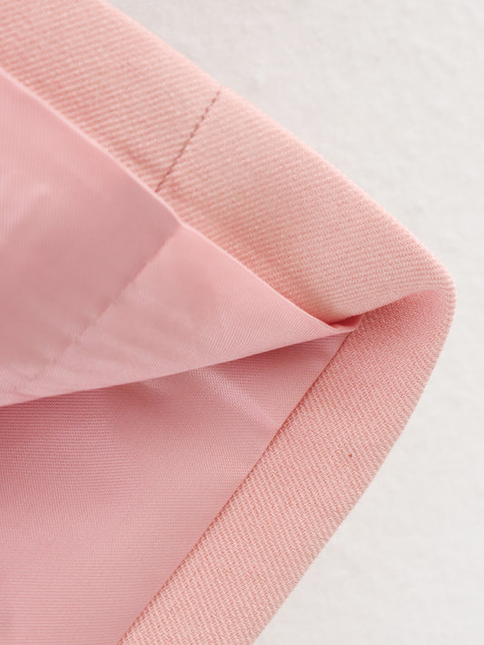 Women Clothing Summer Simple Elegant Collarless Loose Pink Blazer - Iyanka