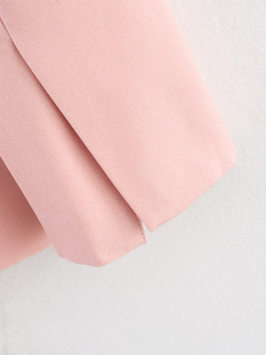 Women Clothing Summer Simple Elegant Collarless Loose Pink Blazer - Iyanka