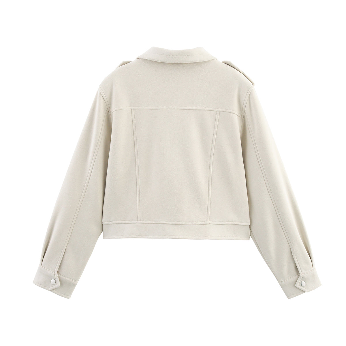 Women Clothing Autumn Collared Long Sleeve Pocket Decoration Design Jacket Varsity Jacket Women - Iyanka