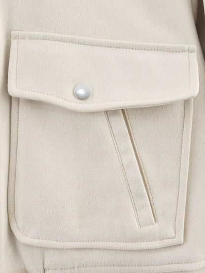 Women Clothing Autumn Collared Long Sleeve Pocket Decoration Design Jacket Varsity Jacket Women - Iyanka