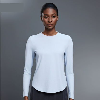 Autumn Crew Neck Yoga Clothes T shirt Loose Slimming Workout Top Casual All Match Sports Long Sleeve Women - Iyanka