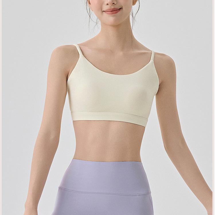 Beauty Back Yoga Underwear Semi Fixed Diamond Cup Women Spaghetti Strap Sports Fitness Clothes Bra - Iyanka