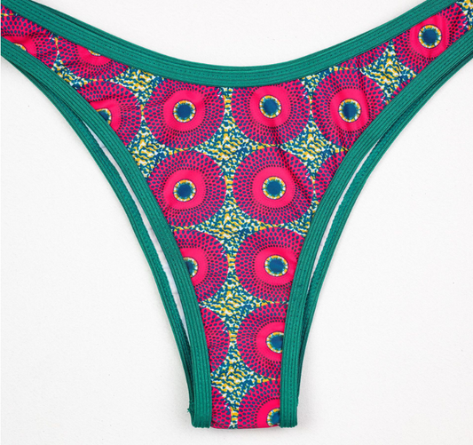 Retro Printed Bikini Tube Top Sexy High Waist Split Swimsuit Bikini Women - Iyanka