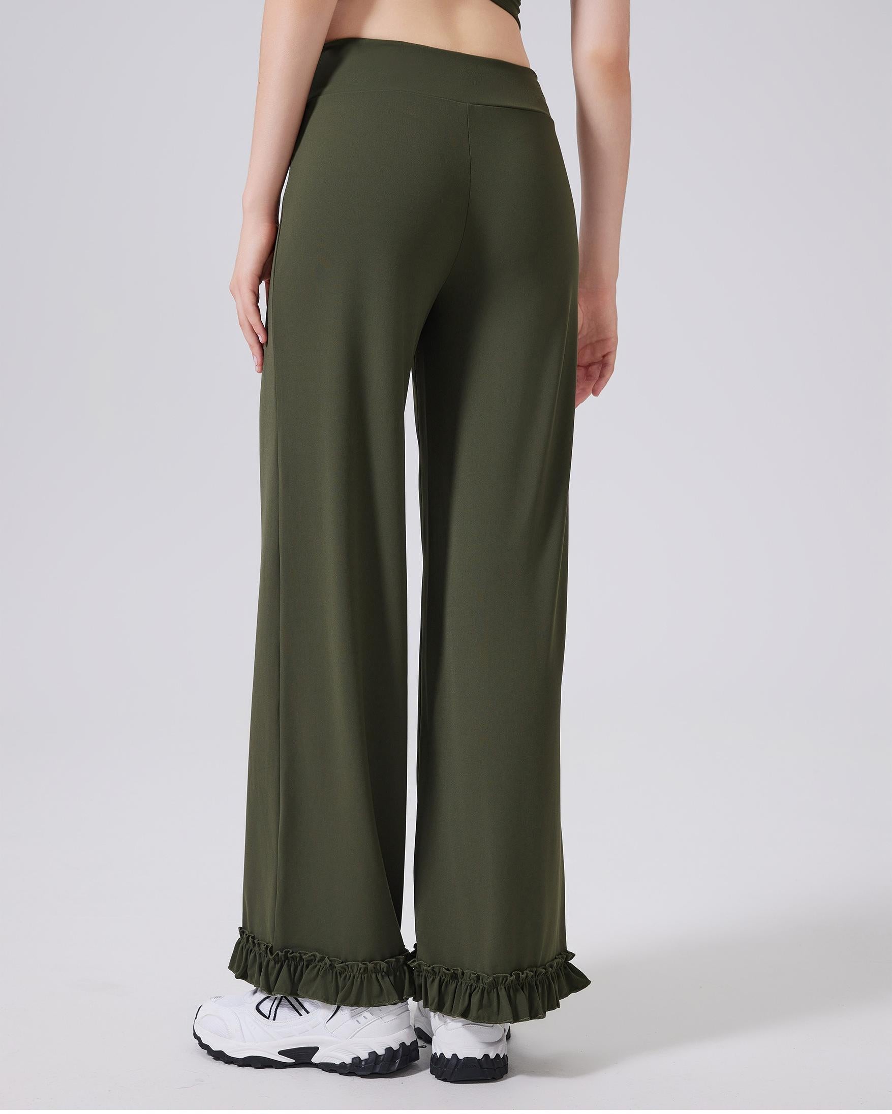 High Waist Belly Contracting Lace Sports Loose Casual Straight Trousers Women Running Thin Fitness Pants Cloud Sense Yoga Pants - Iyanka