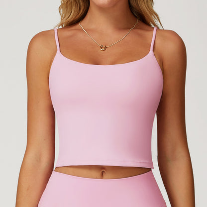 Brushed Yoga Vest Hollow Out Cutout Back Double Shoulder Strap Sports Vest Running Fitness Top Women - Iyanka