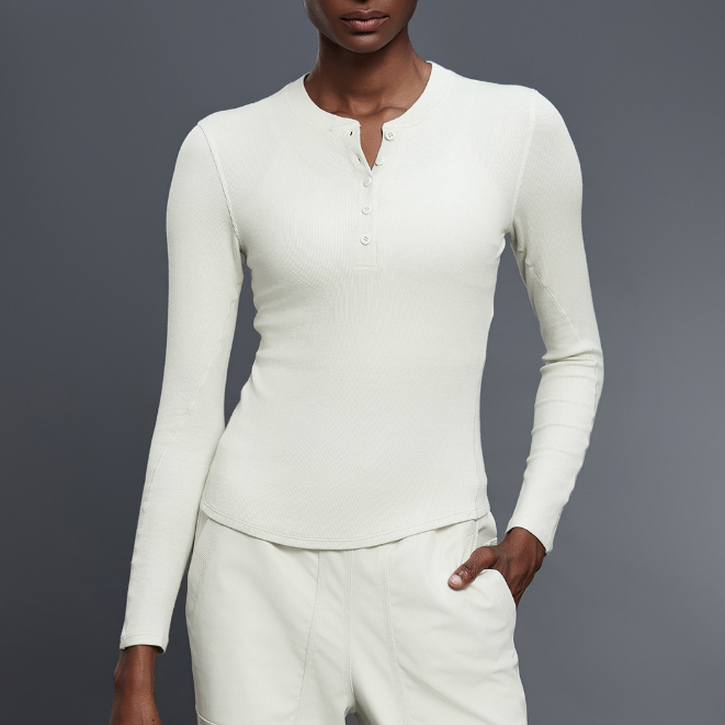 Autumn Casual All Match Henley Shirt Modal Skin Friendly Sports Top Fitness Yoga Long Sleeve T shirt Women - Iyanka