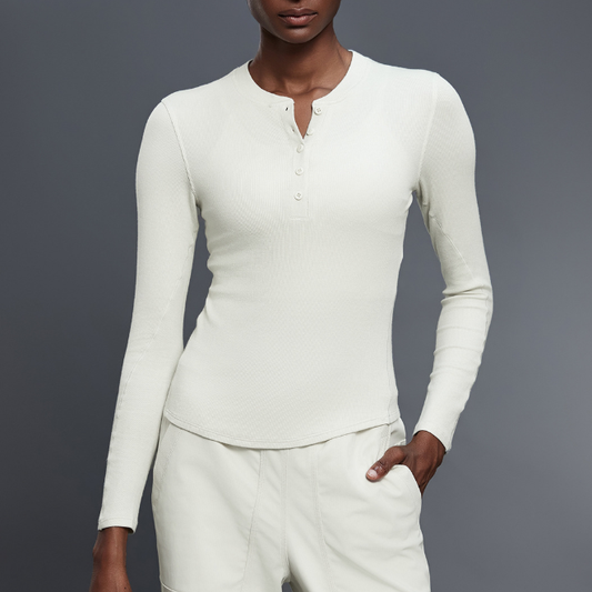 Autumn Casual All Match Henley Shirt Modal Skin Friendly Sports Top Fitness Yoga Long Sleeve T shirt Women - Iyanka