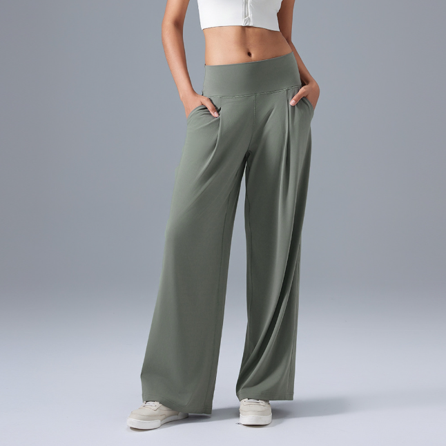 Casual Loose All Match Wide Leg Pants High Waist Running Yoga Pants Quick Drying Breathable Exercise Workout Pants Women - Iyanka