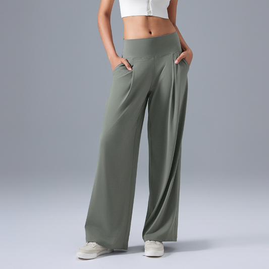 Casual Loose All Match Wide Leg Pants High Waist Running Yoga Pants Quick Drying Breathable Exercise Workout Pants Women - Iyanka