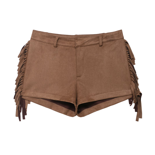 Women Clothing Fall Backless Halter Vest Tassel Shorts Two Piece Sets Women - Iyanka