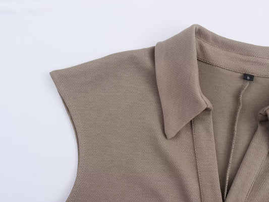 Women Clothing Summer Shirt Collar Midi Dress