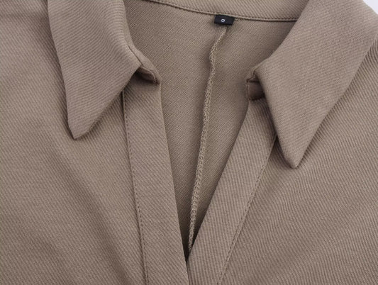 Women Clothing Summer Shirt Collar Midi Dress