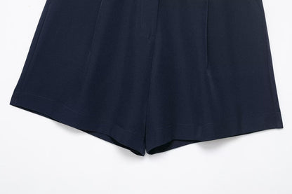 Women Clothing Summer Fancy Trim Vest Jacket Casual Shorts Two Piece Sets - Iyanka