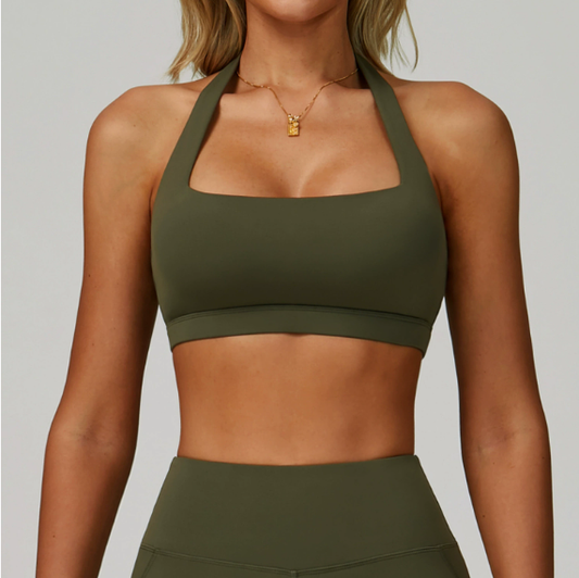 Summer Halter Cloud Sense Yoga Bra Hollow Out Cutout Beauty Back Yoga Clothes Running Fitness High Strength Sports Underwear - Iyanka