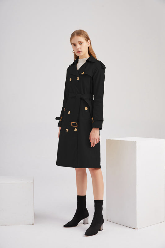 New Size Windbreaker Women Long Waist Cotton Fashionable Jacket Long Sleeve Collared Wish Delivery - Iyanka
