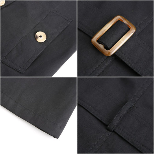New Size Windbreaker Women Long Waist Cotton Fashionable Jacket Long Sleeve Collared Wish Delivery - Iyanka