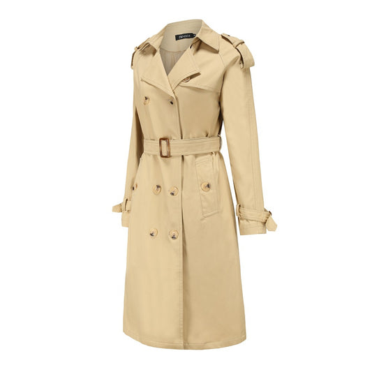 New Size Windbreaker Women Long Waist Cotton Fashionable Jacket Long Sleeve Collared Wish Delivery - Iyanka