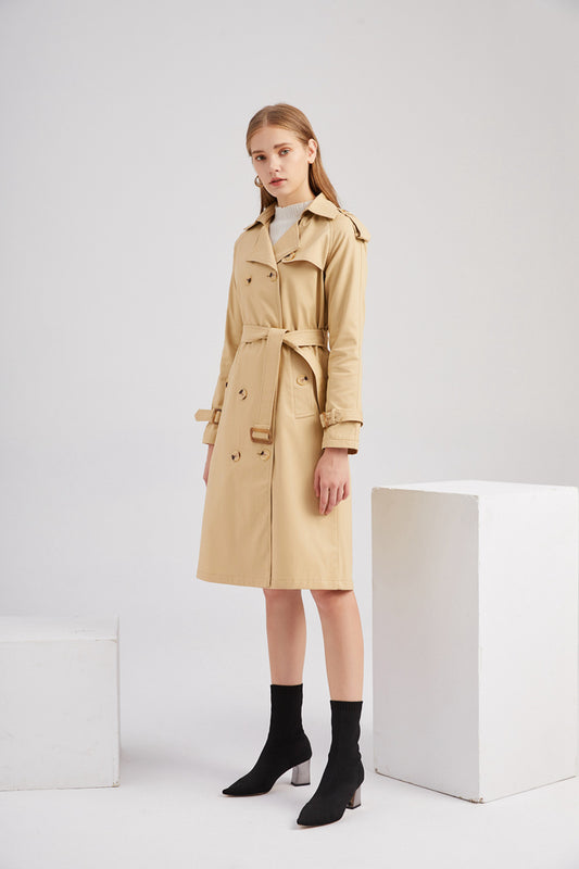 New Size Windbreaker Women Long Waist Cotton Fashionable Jacket Long Sleeve Collared Wish Delivery - Iyanka