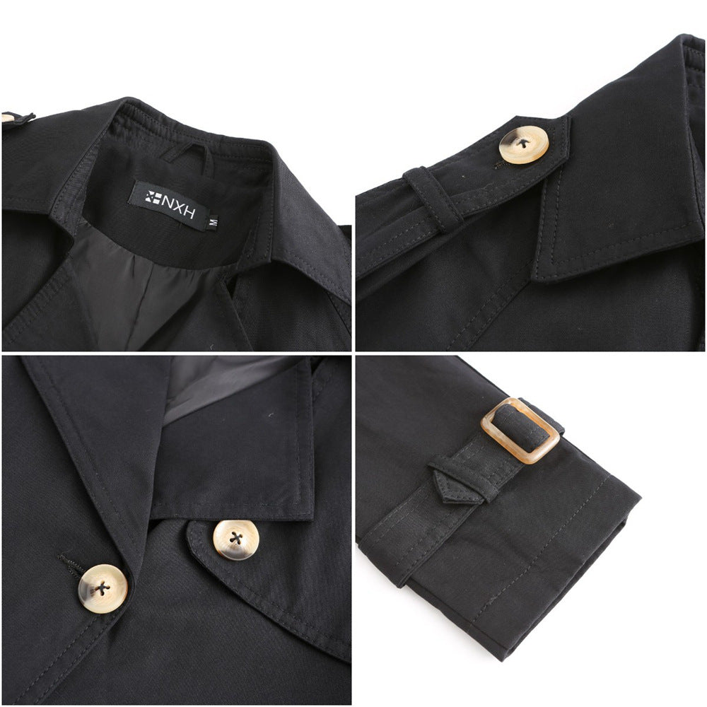 New Size Windbreaker Women Long Waist Cotton Fashionable Jacket Long Sleeve Collared Wish Delivery - Iyanka