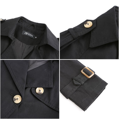 New Size Windbreaker Women Long Waist Cotton Fashionable Jacket Long Sleeve Collared Wish Delivery - Iyanka