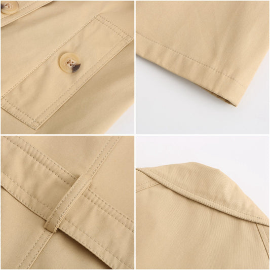 New Size Windbreaker Women Long Waist Cotton Fashionable Jacket Long Sleeve Collared Wish Delivery - Iyanka
