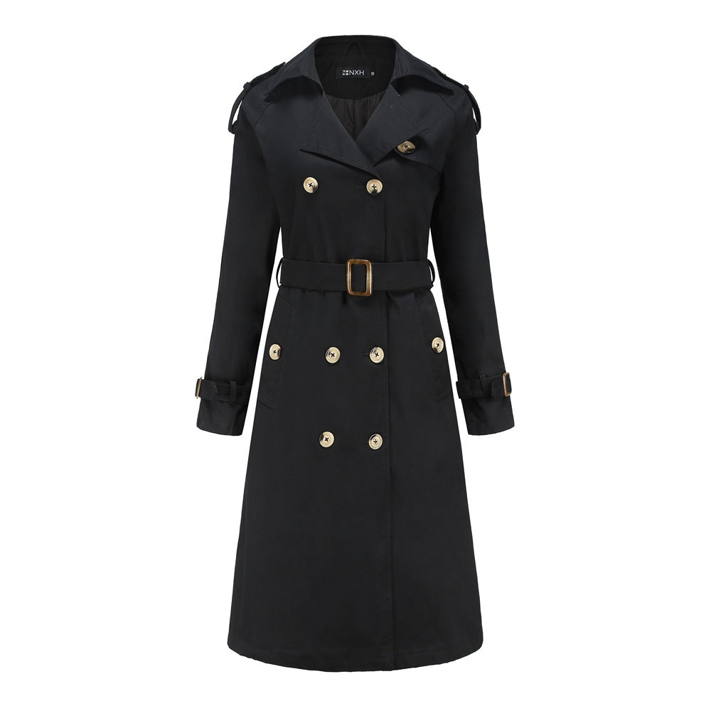 New Size Windbreaker Women Long Waist Cotton Fashionable Jacket Long Sleeve Collared Wish Delivery - Iyanka