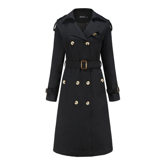 New Size Windbreaker Women Long Waist Cotton Fashionable Jacket Long Sleeve Collared Wish Delivery - Iyanka
