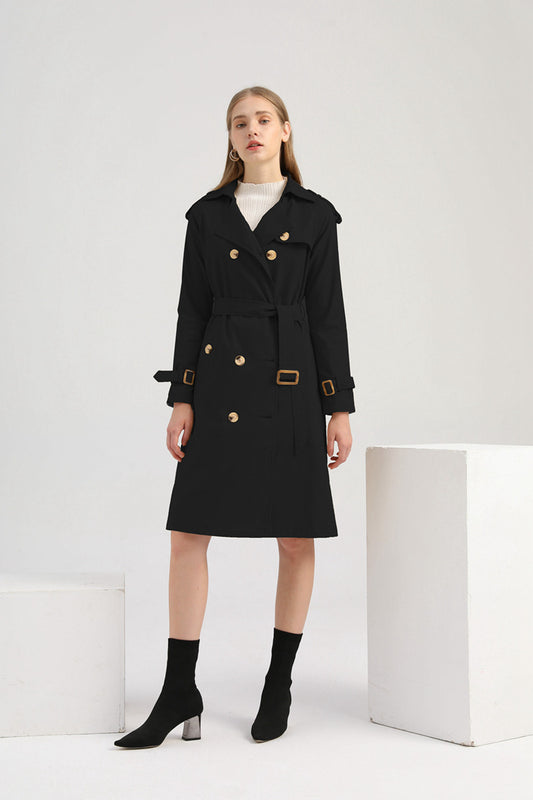 New Size Windbreaker Women Long Waist Cotton Fashionable Jacket Long Sleeve Collared Wish Delivery - Iyanka