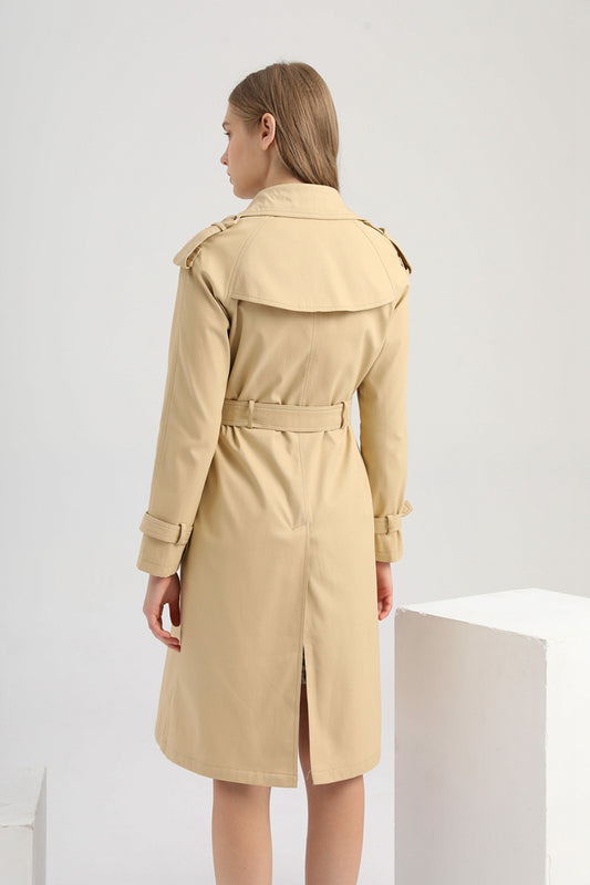 New Size Windbreaker Women Long Waist Cotton Fashionable Jacket Long Sleeve Collared Wish Delivery - Iyanka