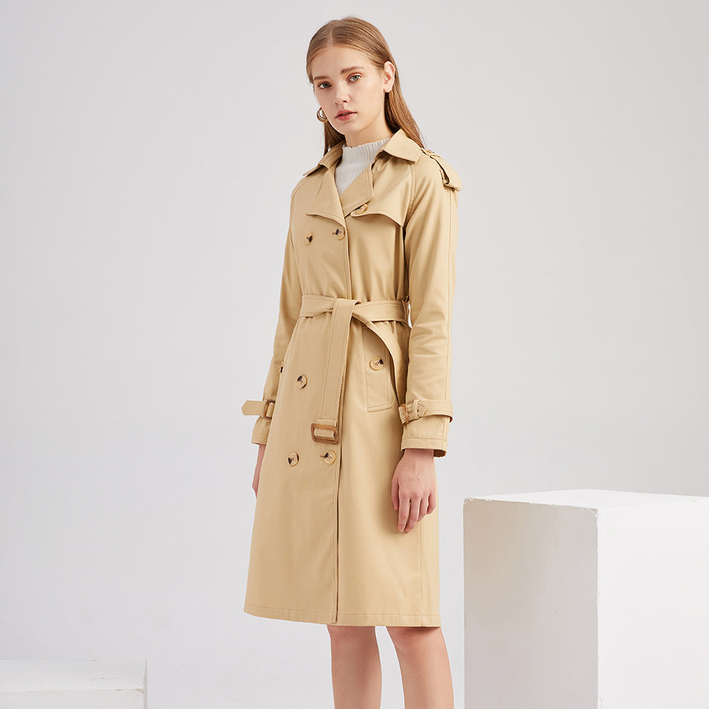 New Size Windbreaker Women Long Waist Cotton Fashionable Jacket Long Sleeve Collared Wish Delivery - Iyanka