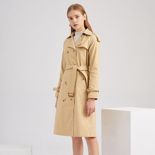 New Size Windbreaker Women Long Waist Cotton Fashionable Jacket Long Sleeve Collared Wish Delivery - Iyanka
