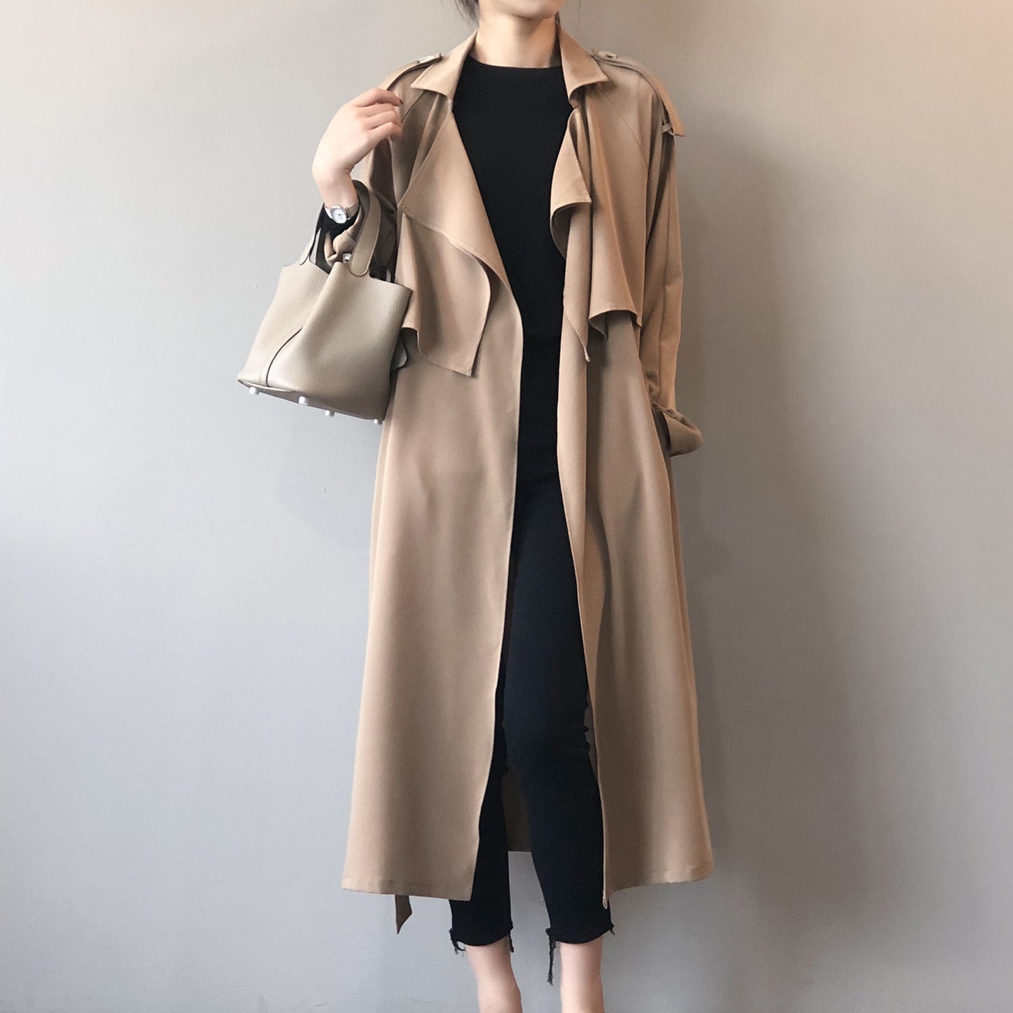 Autumn New Fashion Elegant Long Trench Coat For Women Retro British Baggy Coat Women - Iyanka