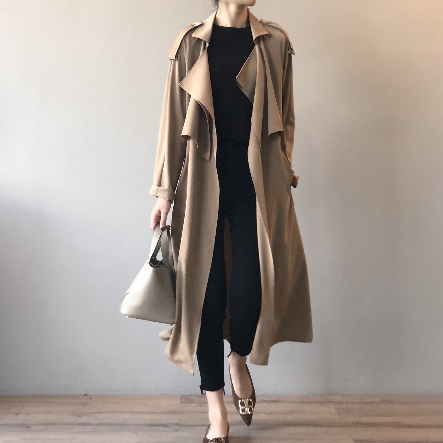 Autumn New Fashion Elegant Long Trench Coat For Women Retro British Baggy Coat Women - Iyanka