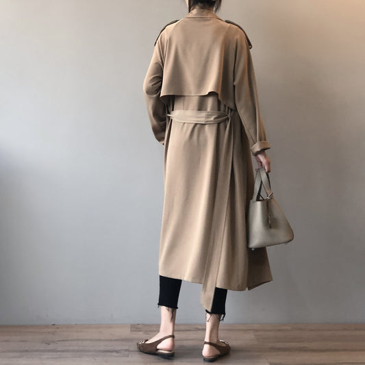 Autumn New Fashion Elegant Long Trench Coat For Women Retro British Baggy Coat Women - Iyanka