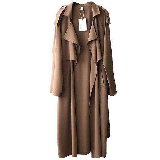 Autumn New Fashion Elegant Long Trench Coat For Women Retro British Baggy Coat Women - Iyanka