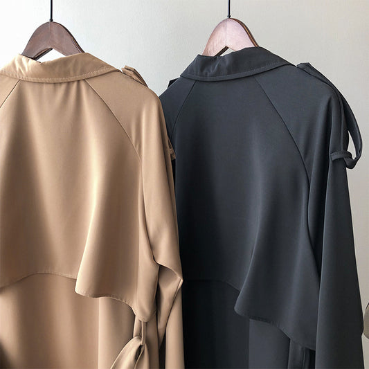 Autumn New Fashion Elegant Long Trench Coat For Women Retro British Baggy Coat Women - Iyanka