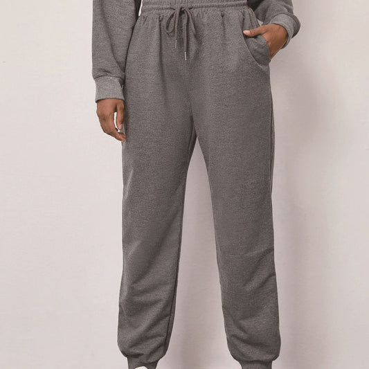 Harem Sweatpants Ins Casual Elastic Lace Solid Color Casual Trousers Sports Pants Women Ankle-tied - Iyanka