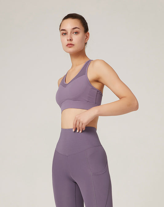 One Piece Fixed Chest Pad Sports Underwear Women Large Package Shaping Running Yoga Workout Bra Thin Cup - Iyanka