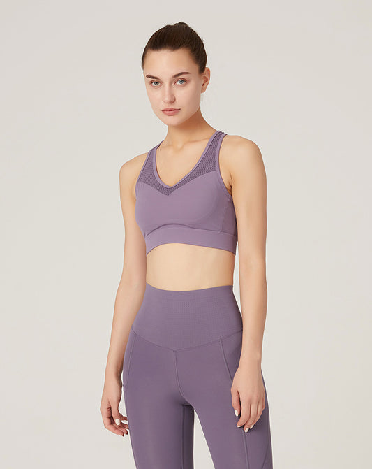 One Piece Fixed Chest Pad Sports Underwear Women Large Package Shaping Running Yoga Workout Bra Thin Cup - Iyanka