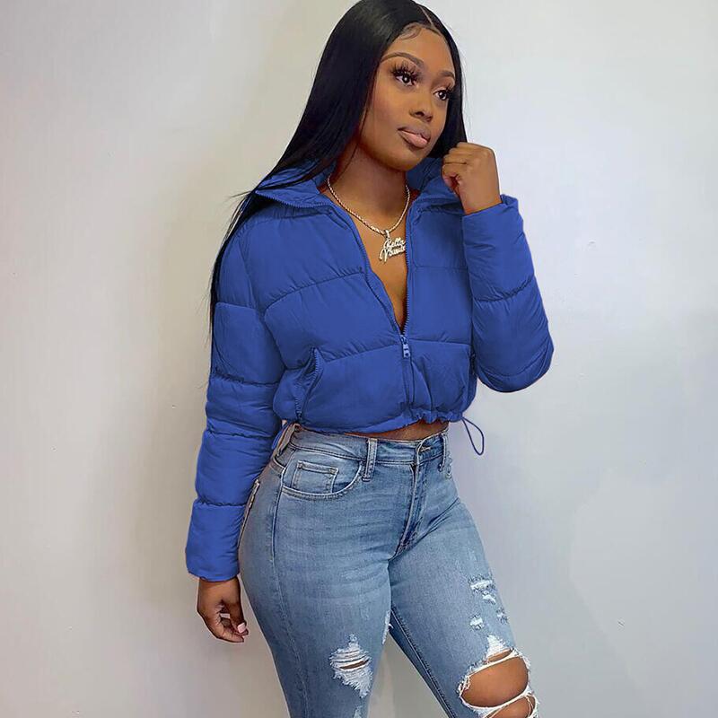 Autumn Winter Fashion New Long Sleeved Stand up Collar Thermal Bread Coat down Jacket Women Outerwear - Iyanka