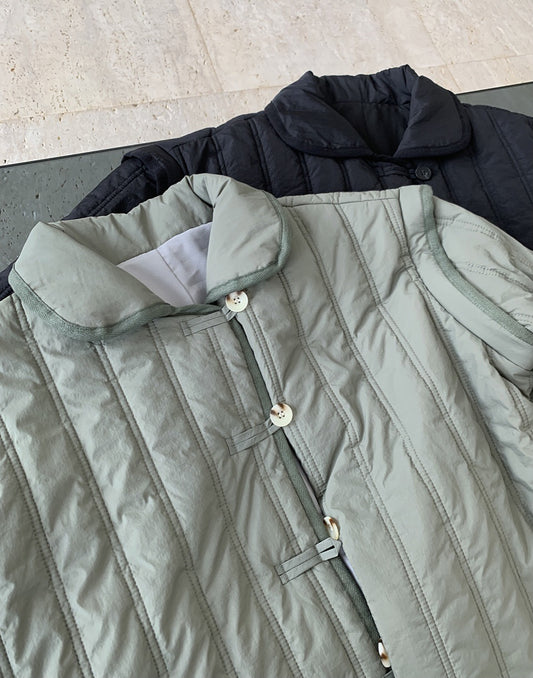 Winter Collared Cotton Padded Coat with Loop Buckle Loose Warm Comfortable Coat Women Thick - Iyanka