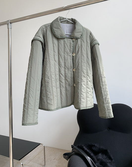 Winter Collared Cotton Padded Coat with Loop Buckle Loose Warm Comfortable Coat Women Thick - Iyanka