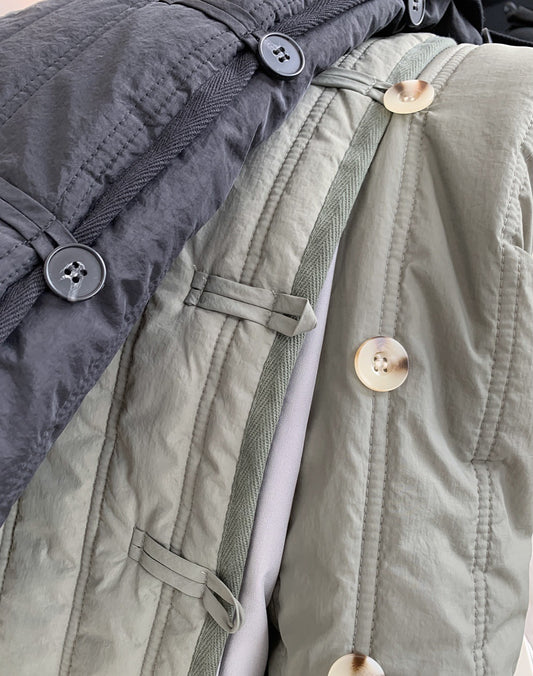 Winter Collared Cotton Padded Coat with Loop Buckle Loose Warm Comfortable Coat Women Thick - Iyanka