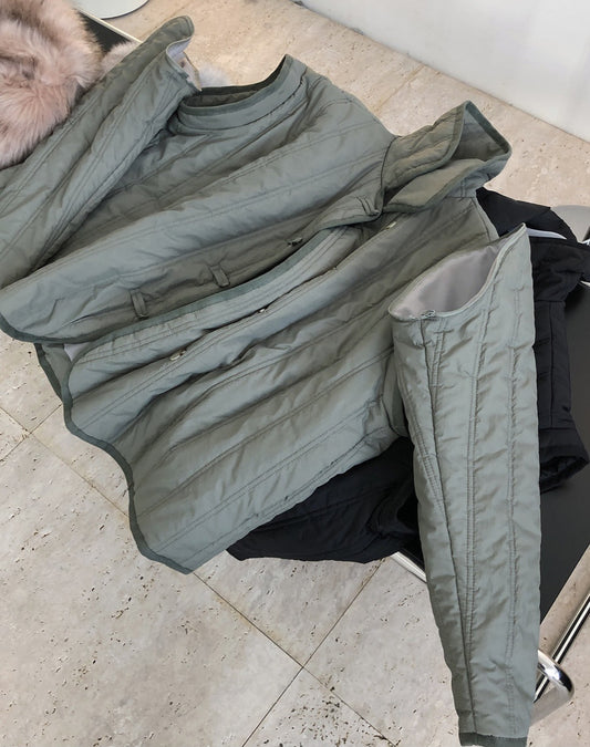 Winter Collared Cotton Padded Coat with Loop Buckle Loose Warm Comfortable Coat Women Thick - Iyanka
