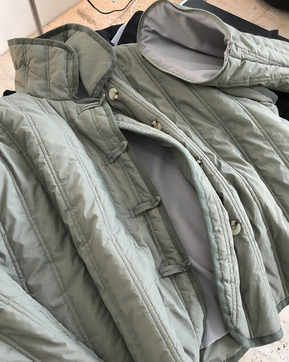 Winter Collared Cotton Padded Coat with Loop Buckle Loose Warm Comfortable Coat Women Thick - Iyanka